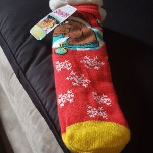 Scooby-Doo Red and Yellow Character Sherpa Lined Socks.